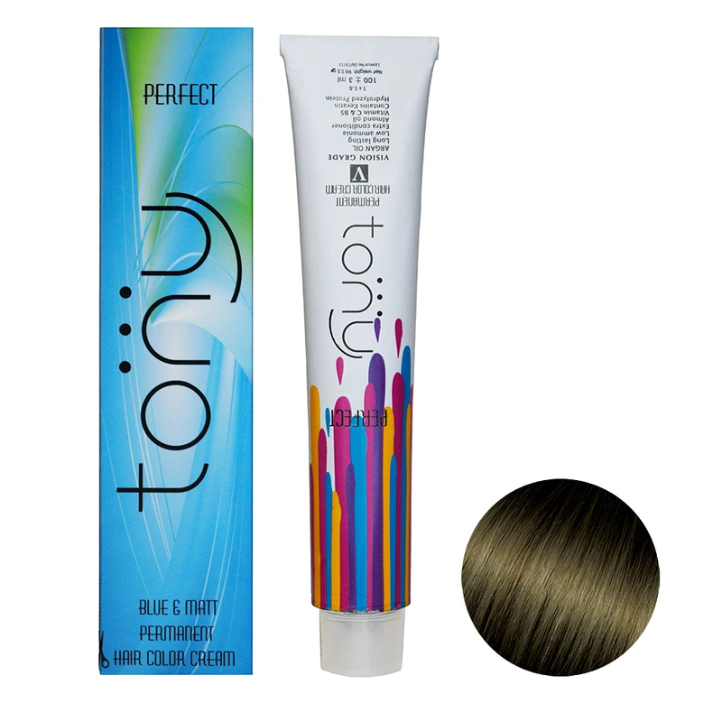 رنگ مو تونی سری زیتونی شماره 6.2 حجم 100 میلی لیتر رنگ بلوند زیتونی تیره