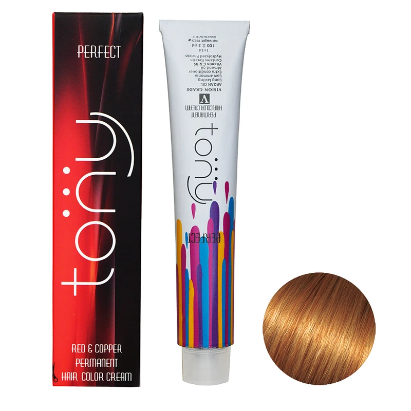 رنگ مو تونی سری مسی شماره 7.4 حجم 100 میلی لیتر رنگ بلوند مسی متوسط