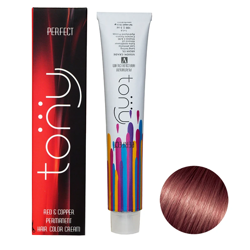 رنگ مو تونی سری عنابی شماره 7.57 حجم 100 میلی لیتر رنگ عنابی مارسالا