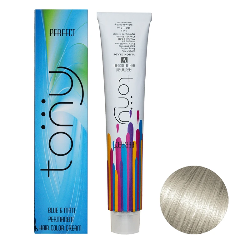 رنگ مو تونی سری دودی شماره 9.1 حجم 100 میلی لیتر رنگ بلوند دودی خیلی روشن