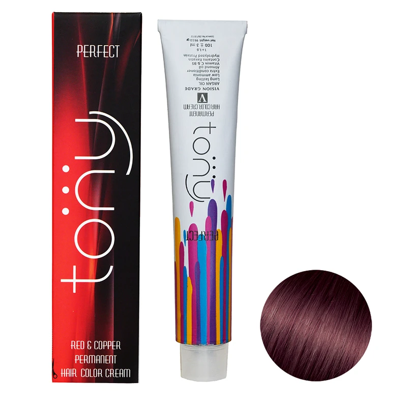 رنگ مو تونی سری قرمز شماره 6.55 حجم 100 میلی لیتر رنگ قرمز آتشین