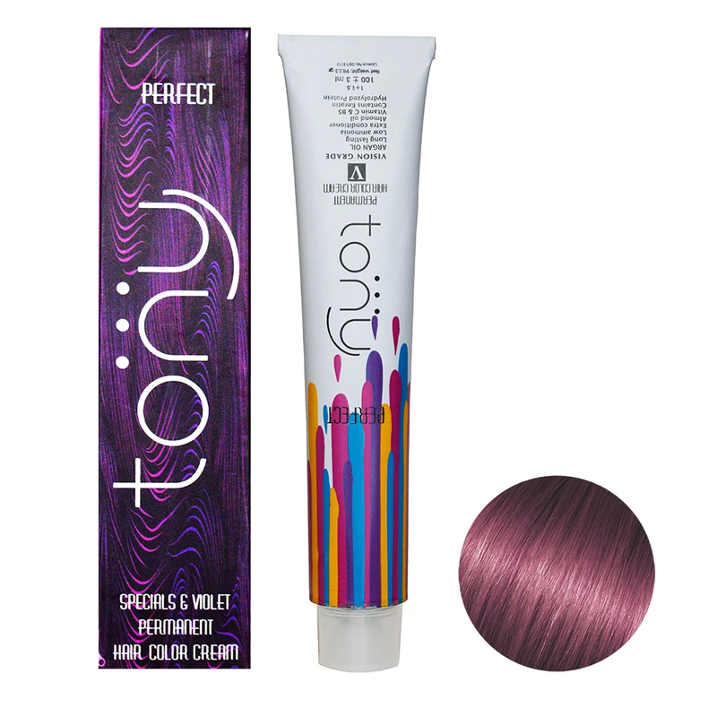 رنگ مو تونی سری بنفش شماره 6.65 حجم 100 میلی لیتر رنگ بنفش شاهانی