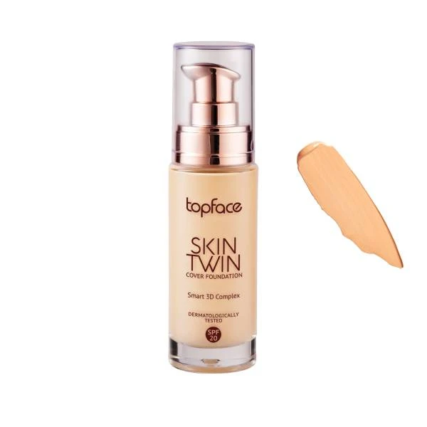 کرم پودر مایع تاپ فیس مدل اسکین توئین شماره 005 مناسب پوست نرمال و خشک 