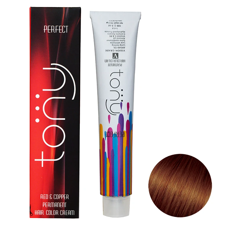 رنگ مو تونی سری مسی شماره 5.4 حجم 100 میلی لیتر رنگ قهوه ای مسی روشن